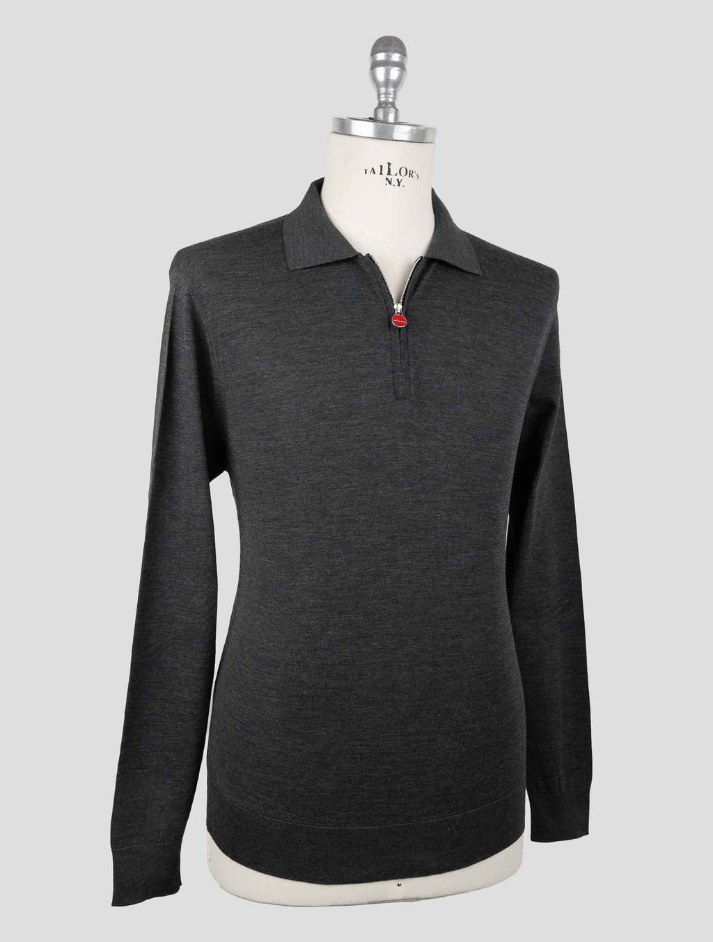 Kiton Gray Wool 14 Micron Sweater Polo 2