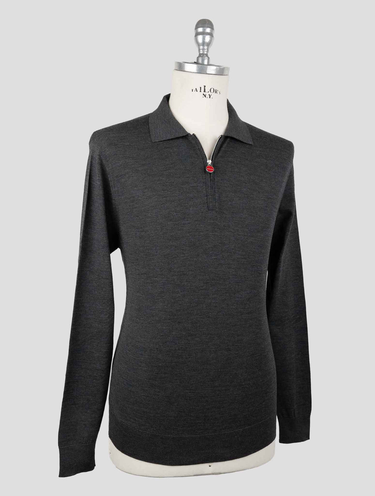 Kiton Gray Wool 14 Micron Sweater Polo 2