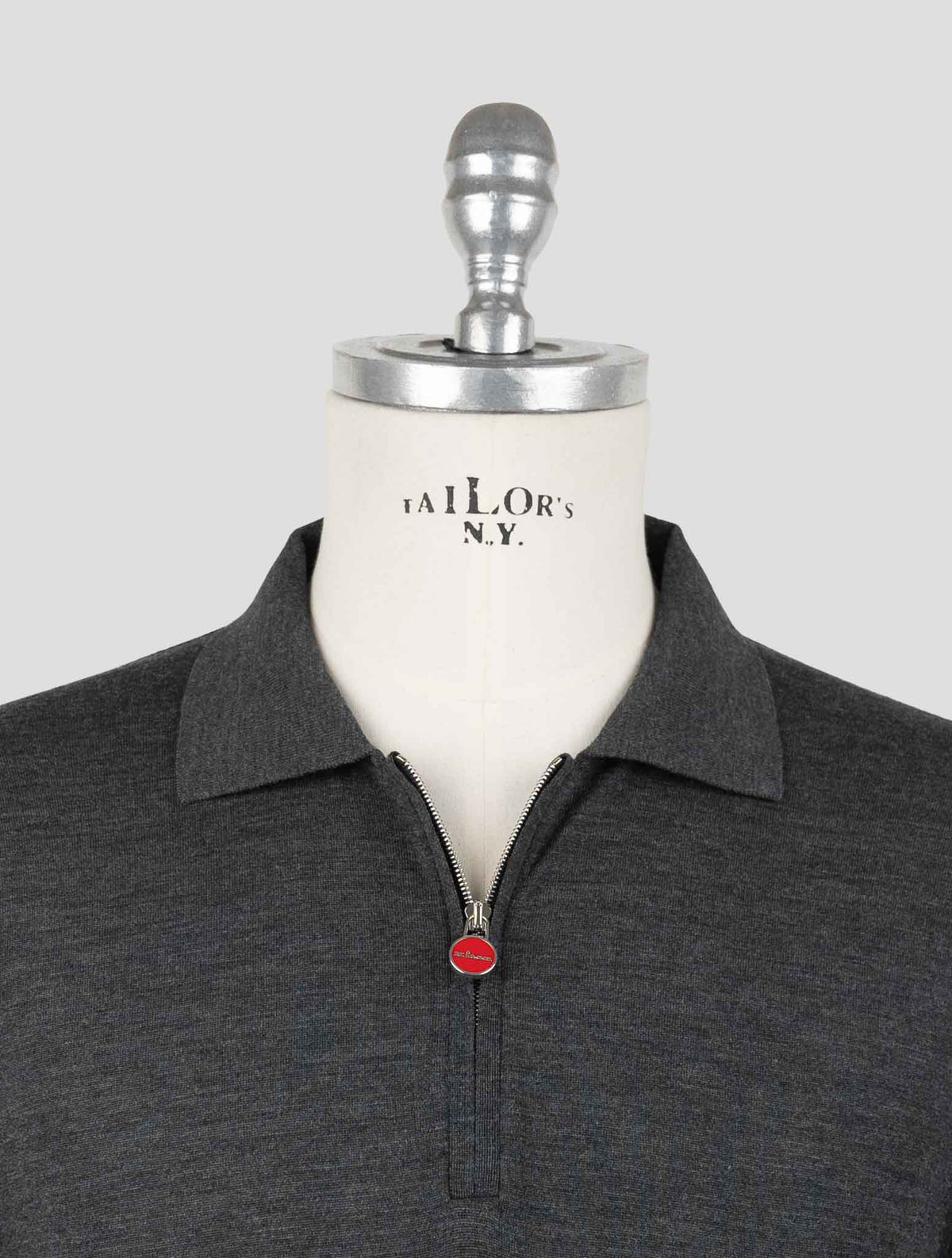 Kiton Gray Wool 14 Micron Sweater Polo 4