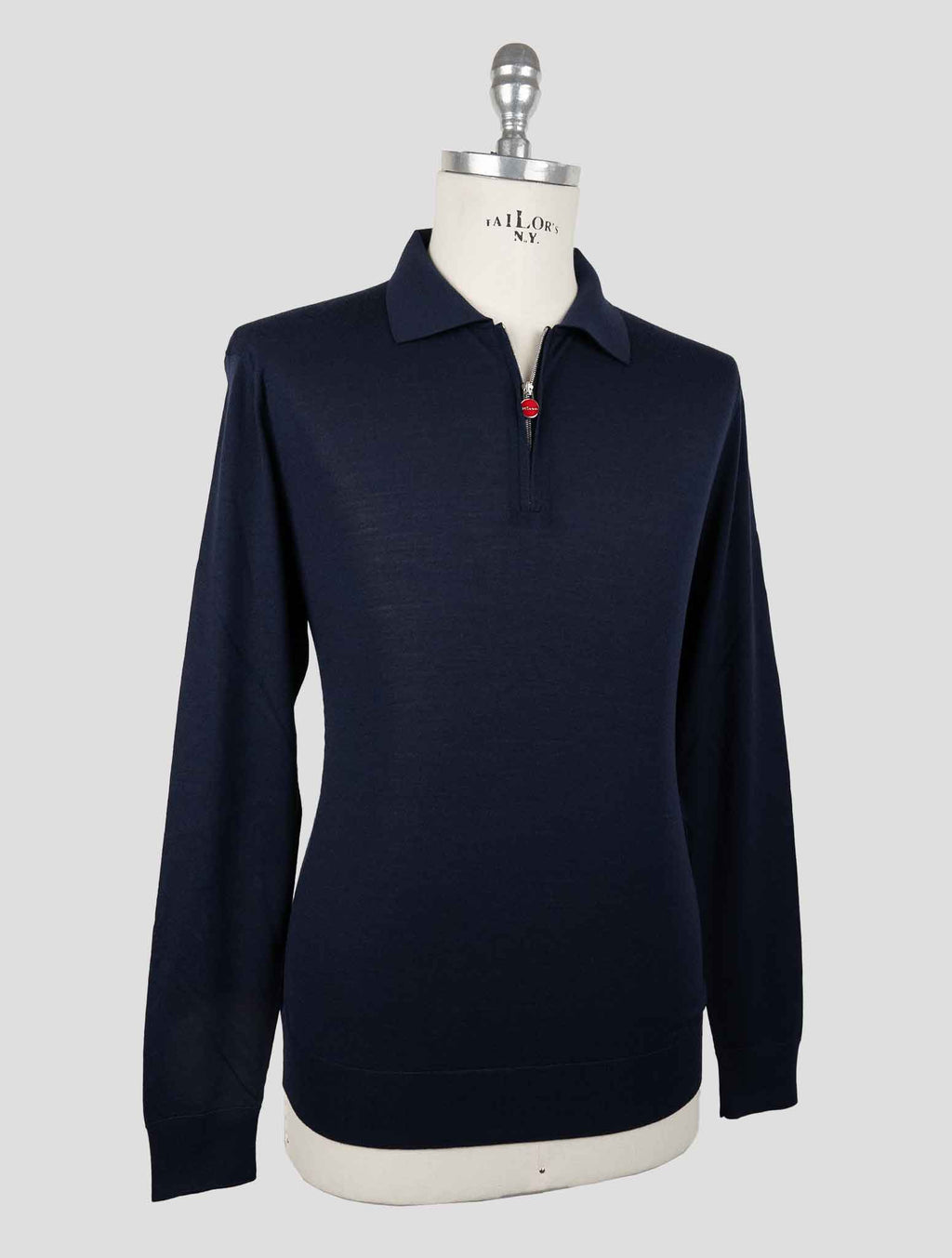 Kiton Blue Wool 14 Micron Sweater Polo 2