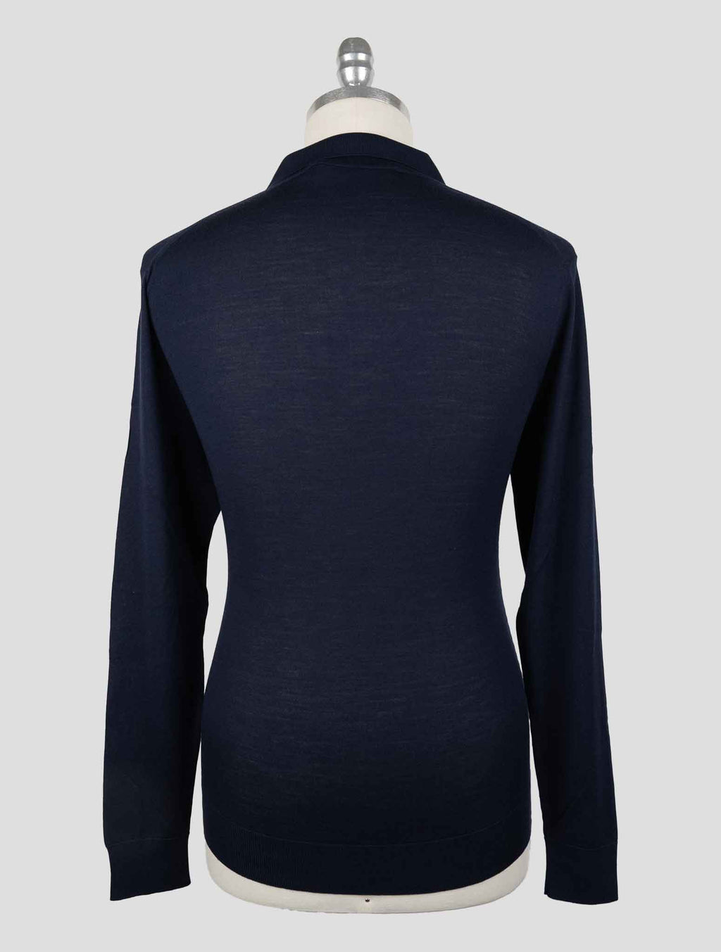 Kiton Blue Wool 14 Micron Sweater Polo 3