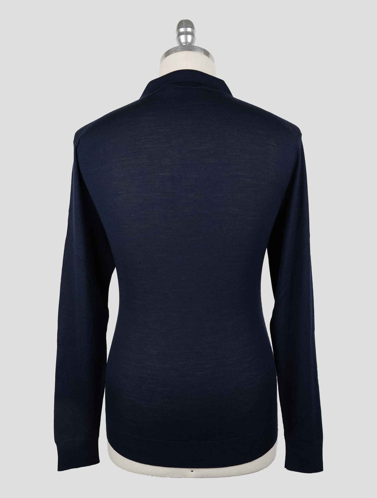 Kiton Blue Wool 14 Micron Sweater Polo 3