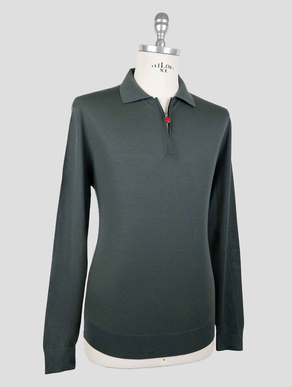Kiton Green Wool 14 Micron Sweater Polo 2