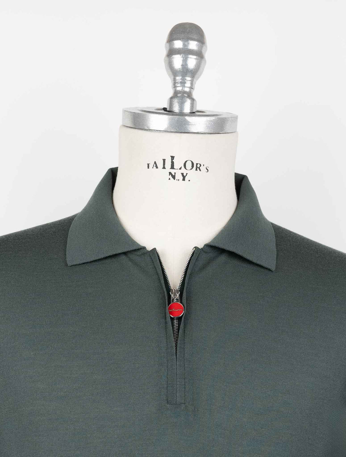 Kiton Green Wool 14 Micron Sweater Polo 4
