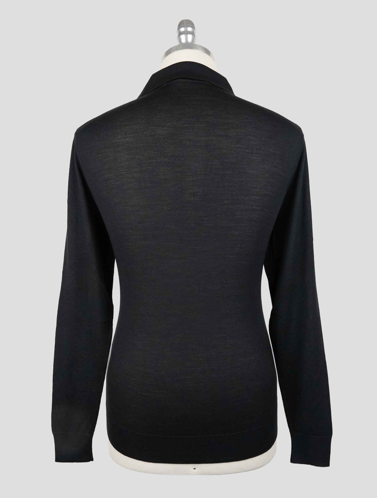 Kiton Black Wool 14 Micron Sweater Polo 3