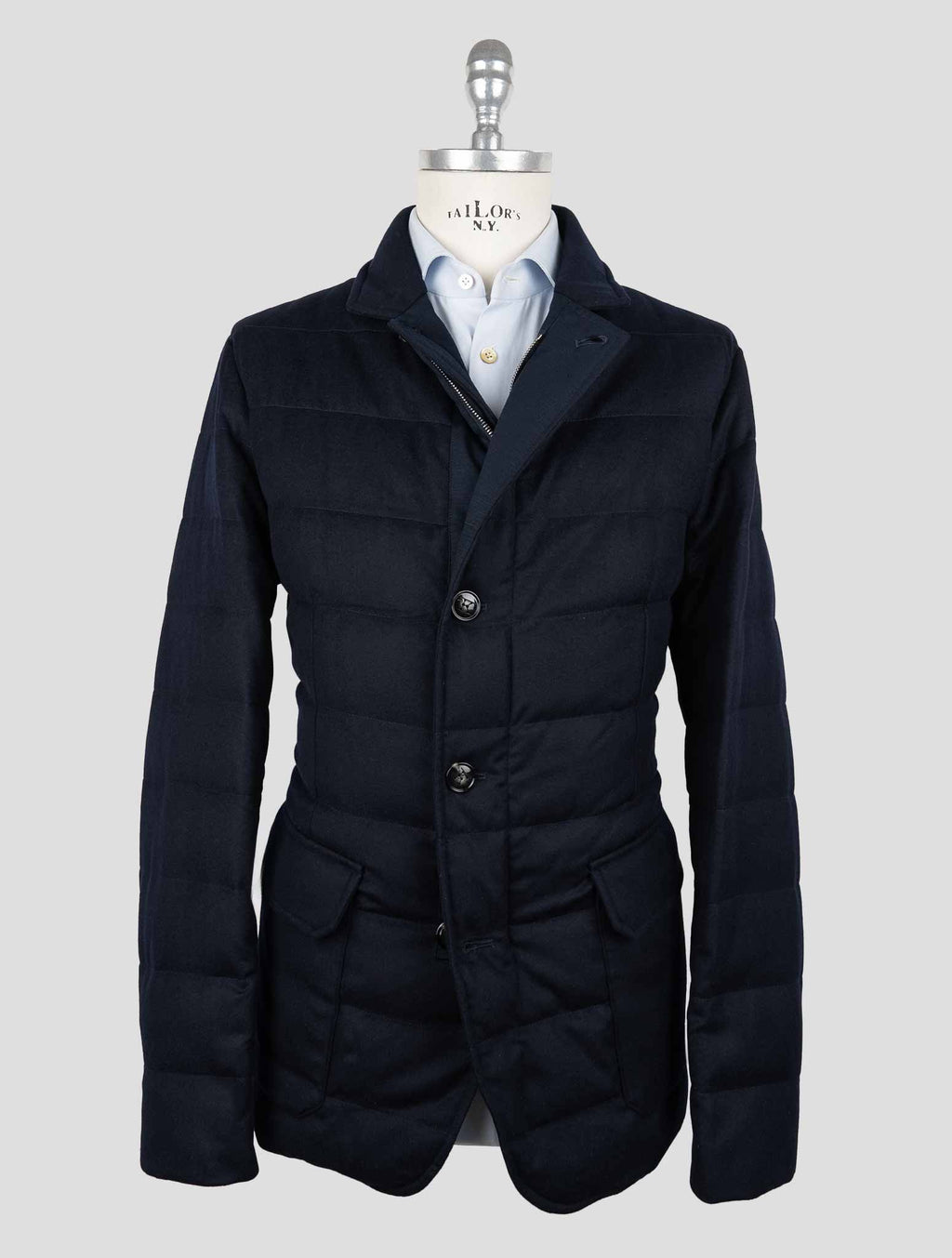 Kiton Blue Navy Cashmere Ea Coat 1
