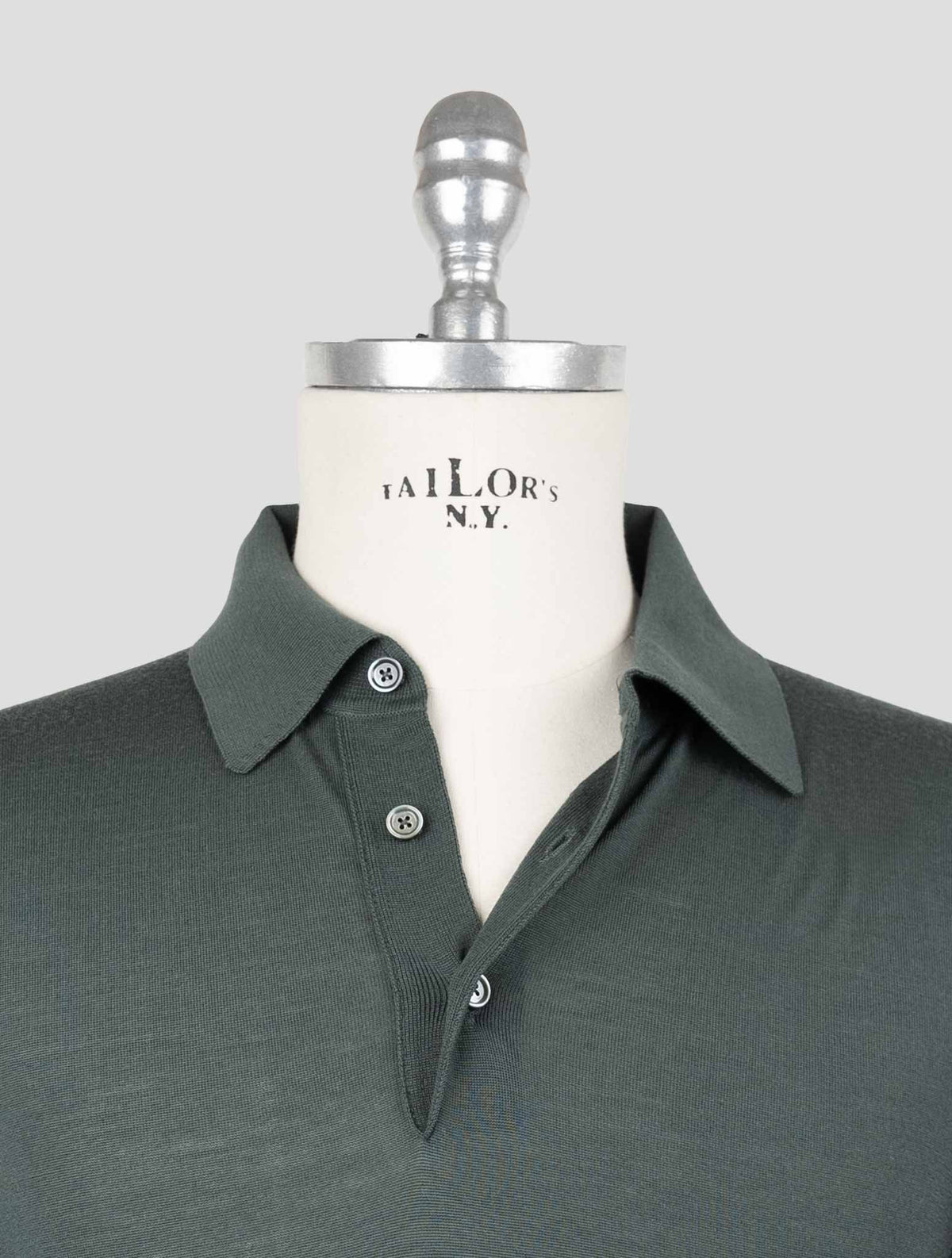 Kiton Green Wool 14 Micron Sweater Polo 4