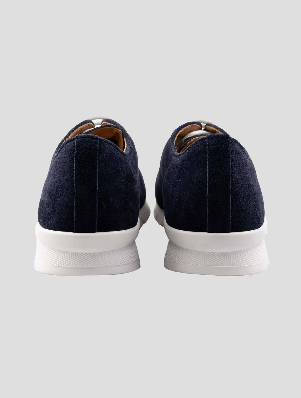 Kiton Blue Leather Suede Sheepskin Fur Sneakers 3