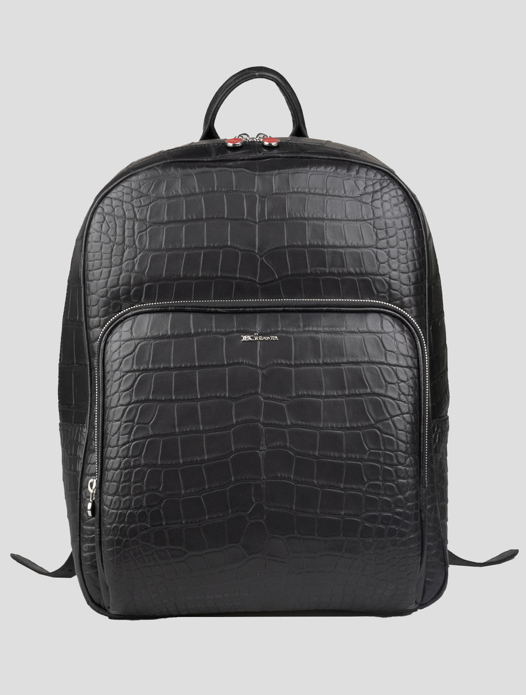 Kiton Black Leather Crocodile Backpack 1