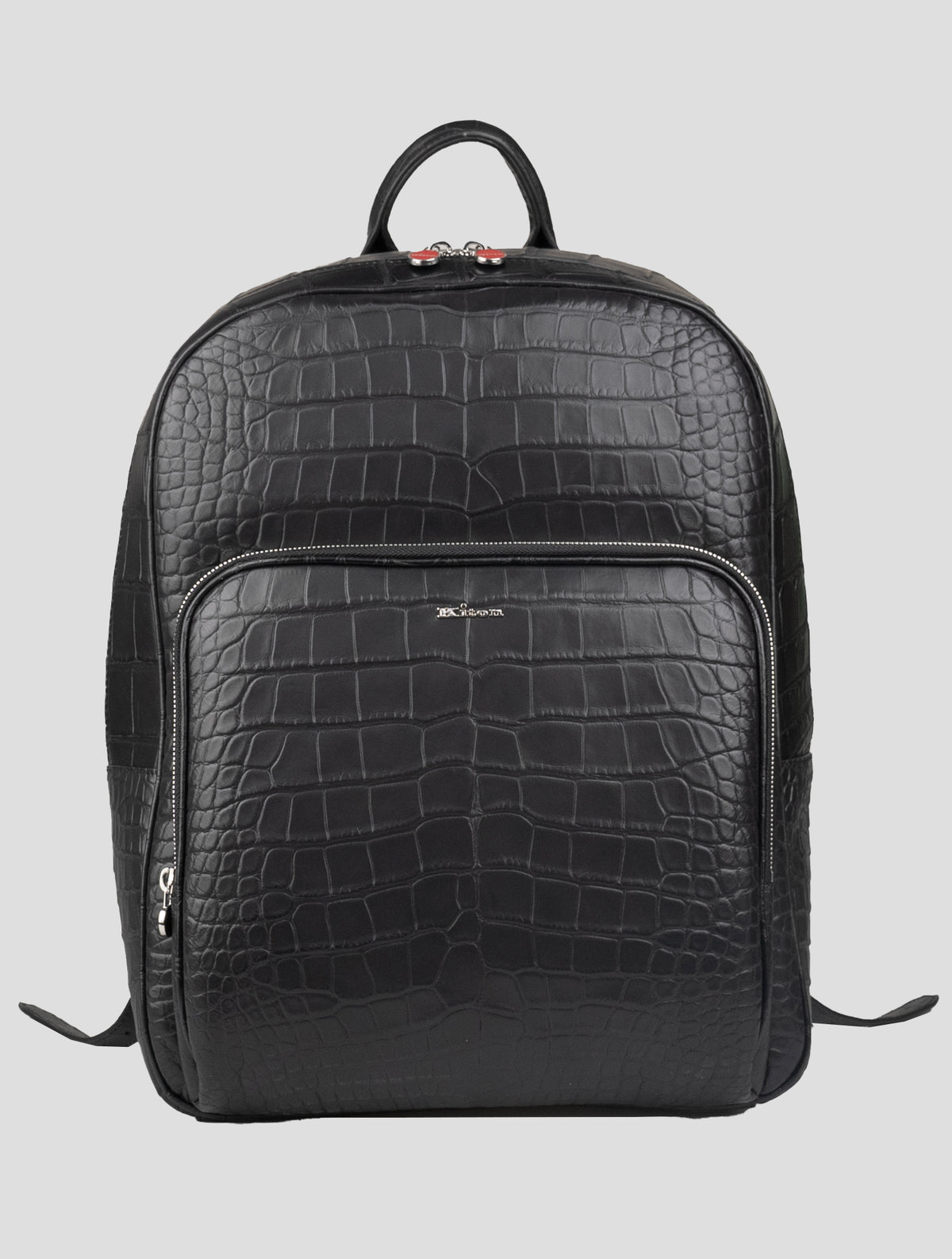Kiton Black Leather Crocodile Backpack 1