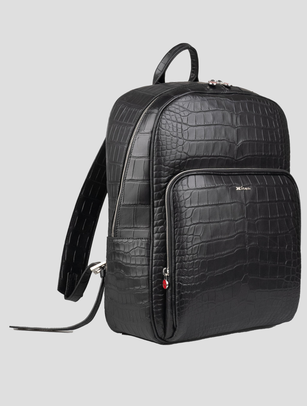 Kiton Black Leather Crocodile Backpack 2