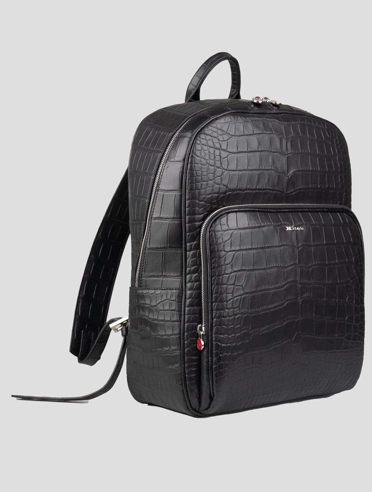 Kiton Black Leather Crocodile Backpack 2