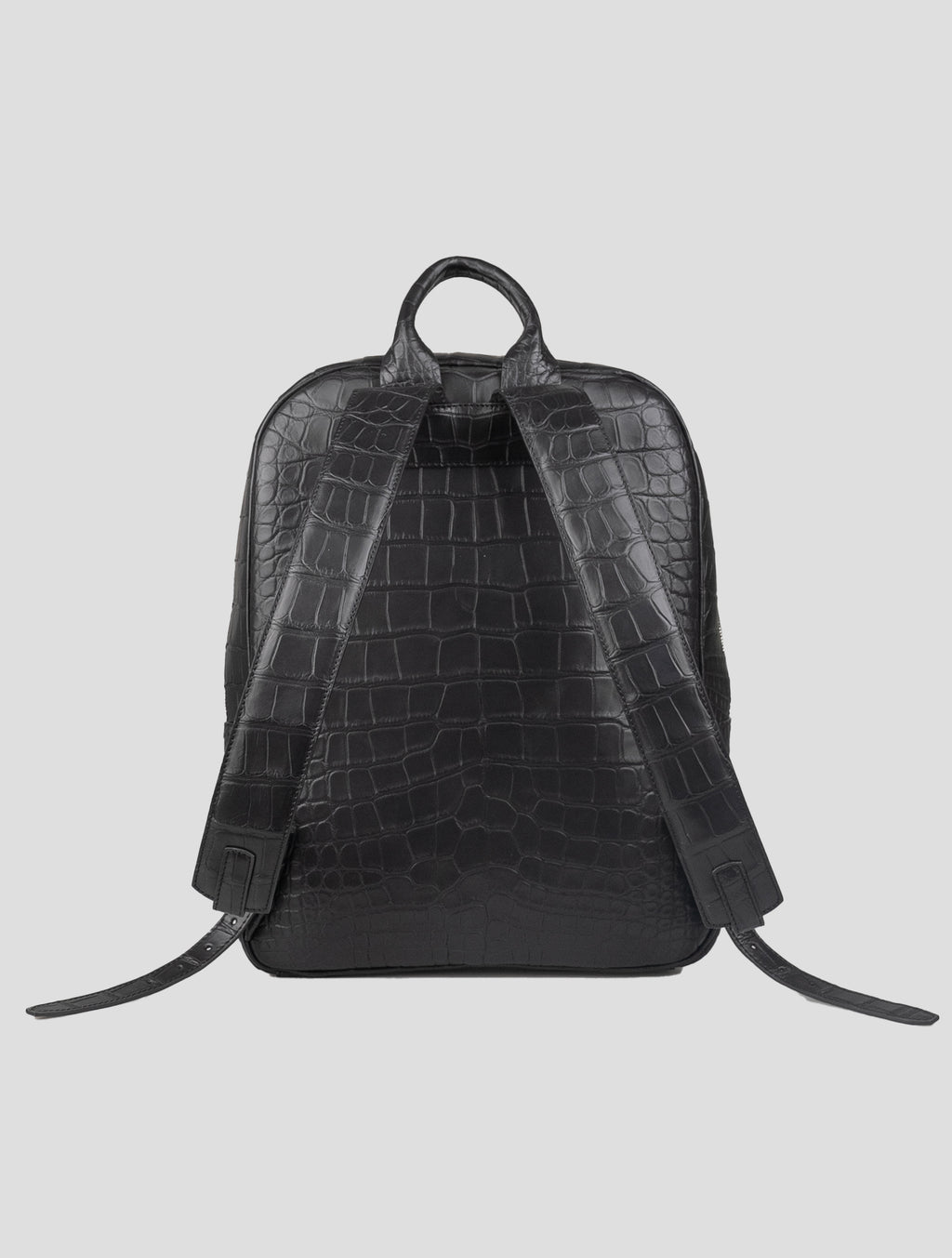 Kiton Black Leather Crocodile Backpack 4