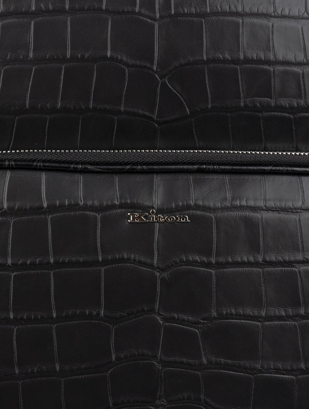 Kiton Black Leather Crocodile Backpack 5