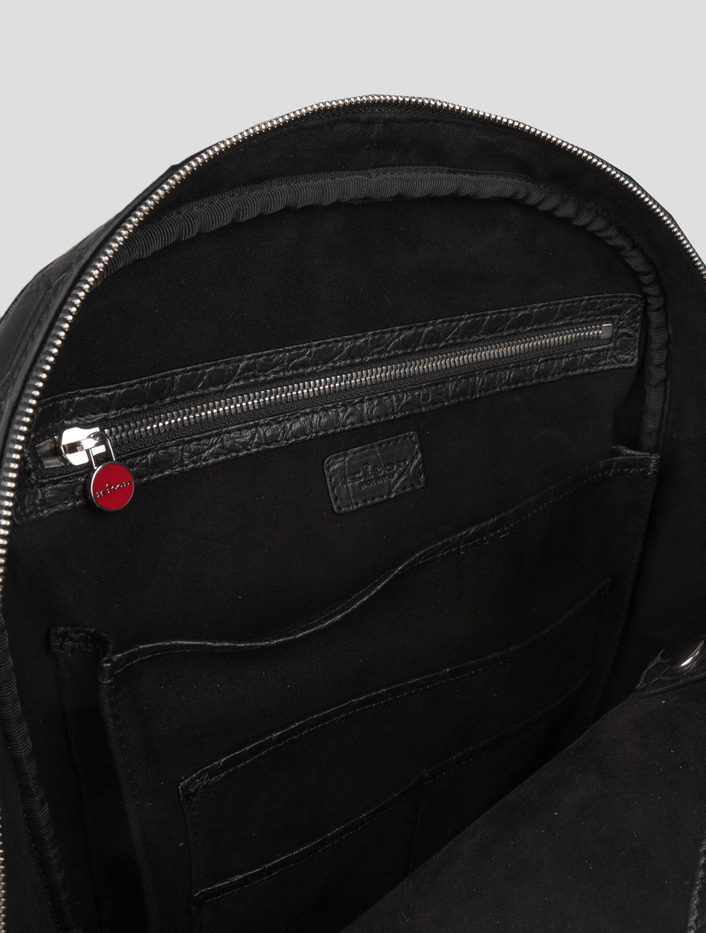 Kiton Black Leather Crocodile Backpack 7