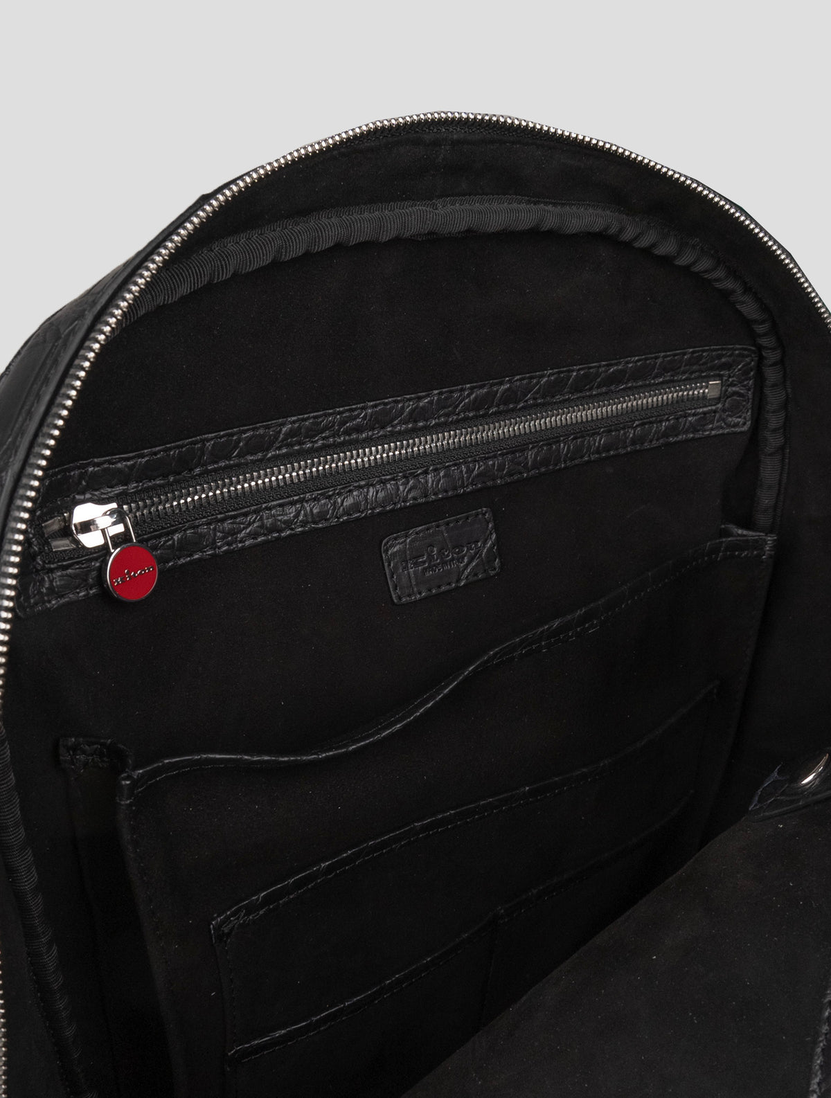 Kiton Black Leather Crocodile Backpack 7