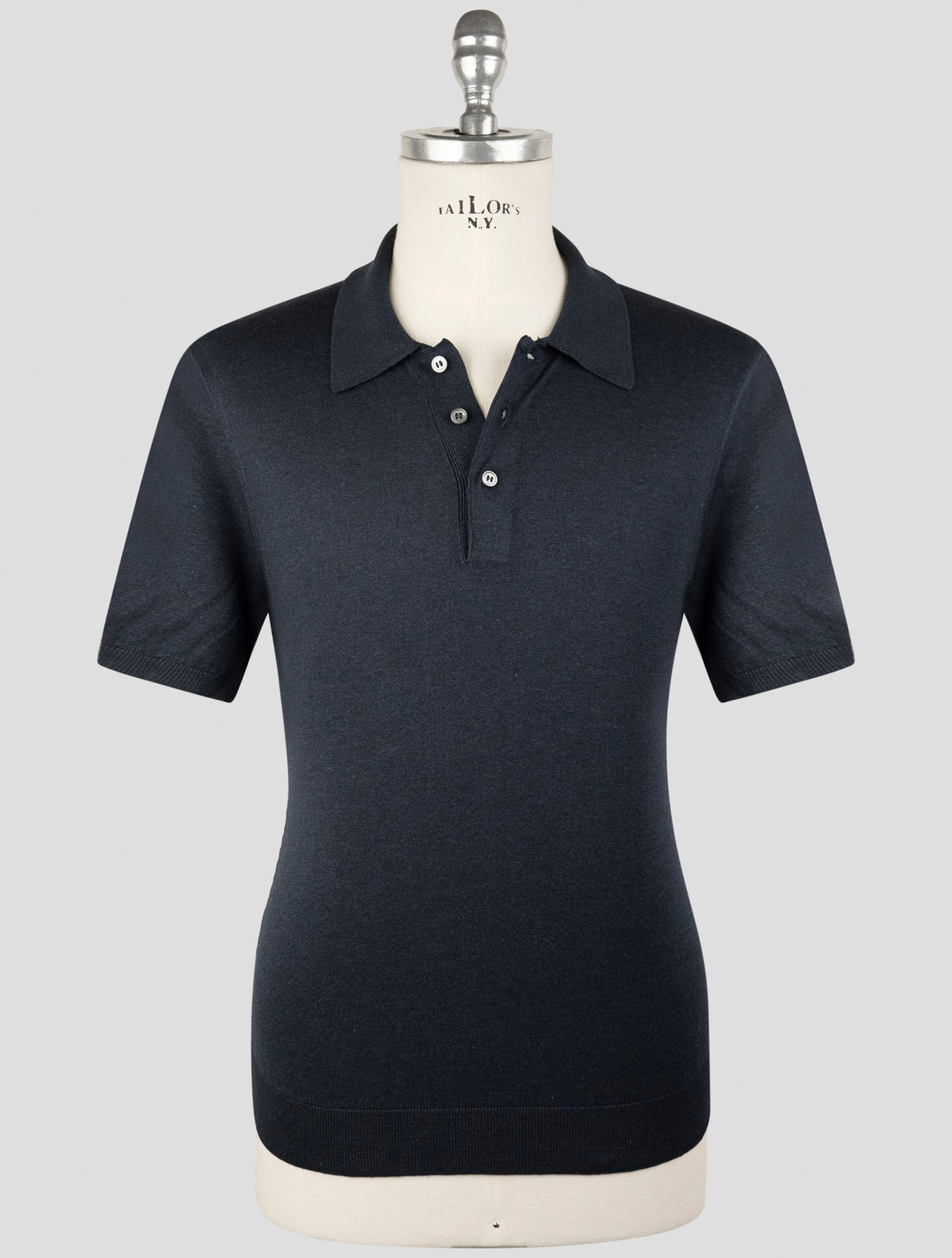 Gran Sasso Blue Navy Silk Polo 1