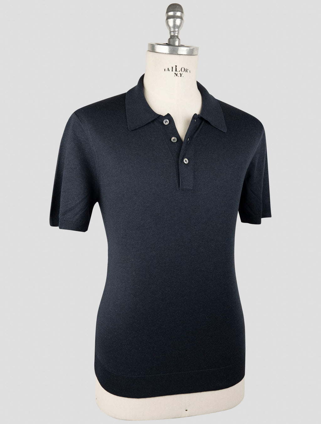 Gran Sasso Blue Navy Silk Polo 2
