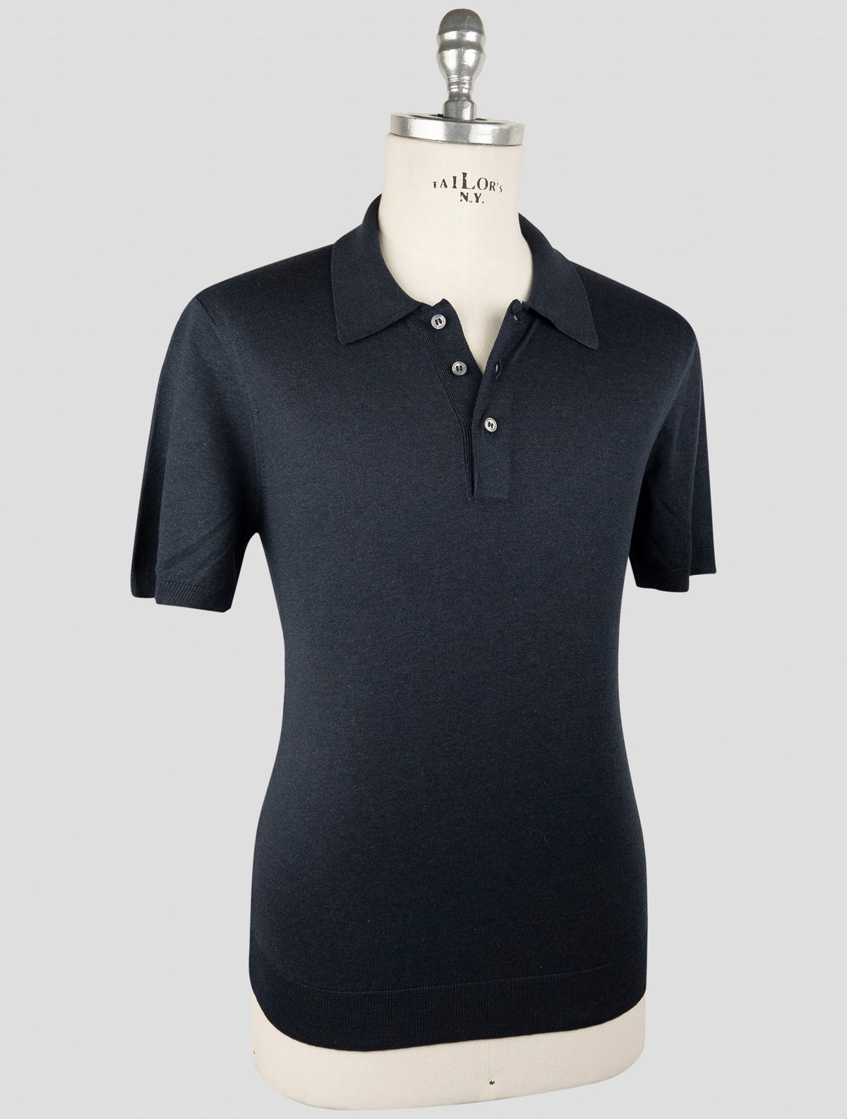 Gran Sasso Blue Navy Silk Polo 2