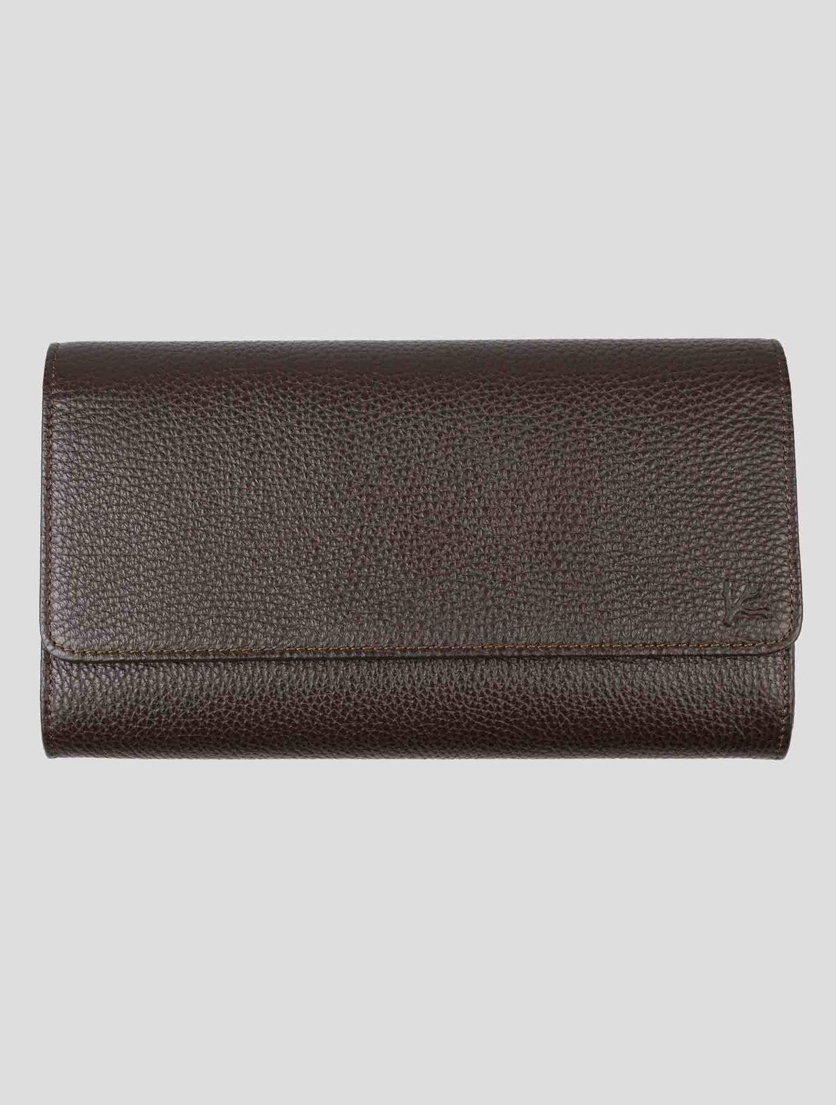 Isaia Brown Leather Pochette 1