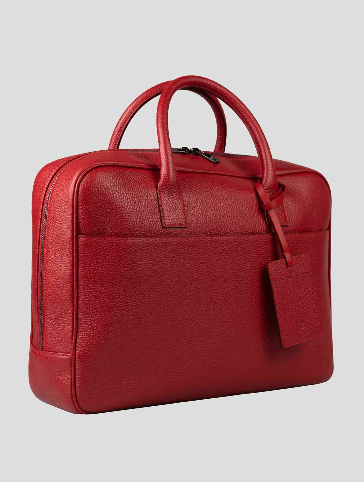 Isaia Red Leather Briefcase 2