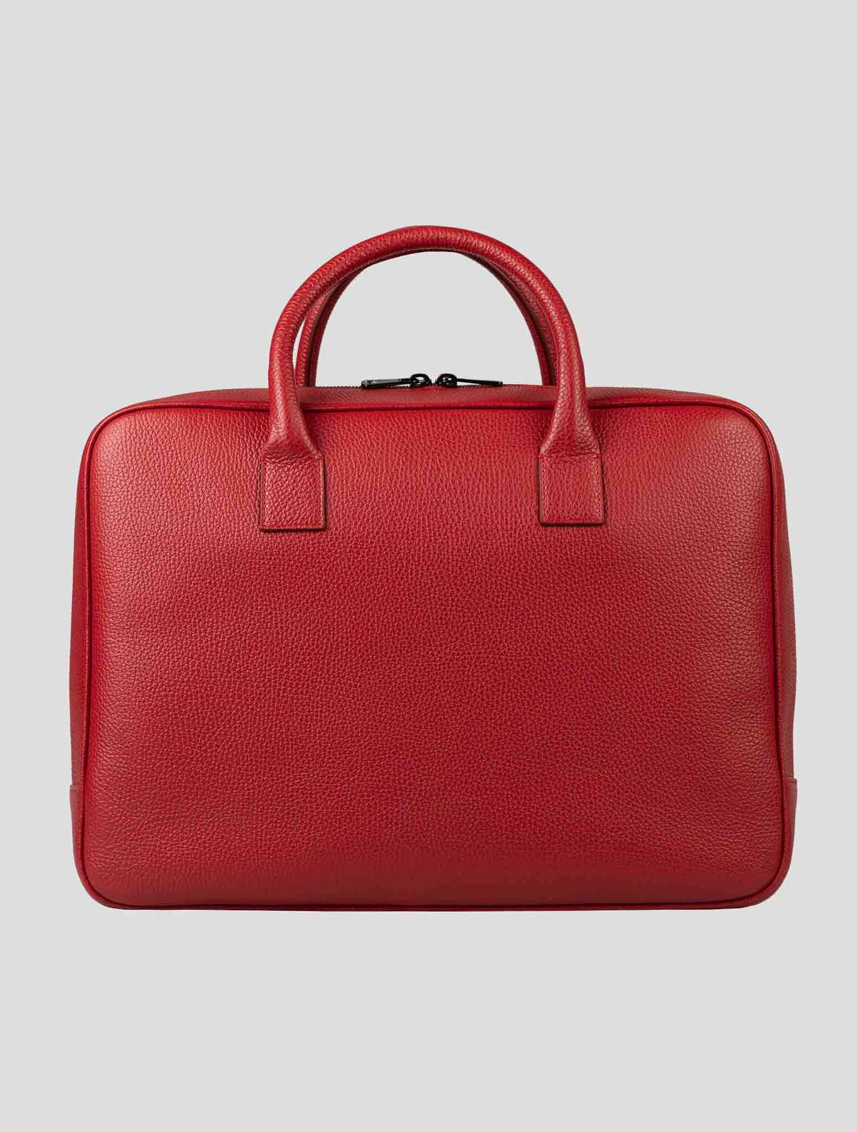 Isaia Red Leather Briefcase 4