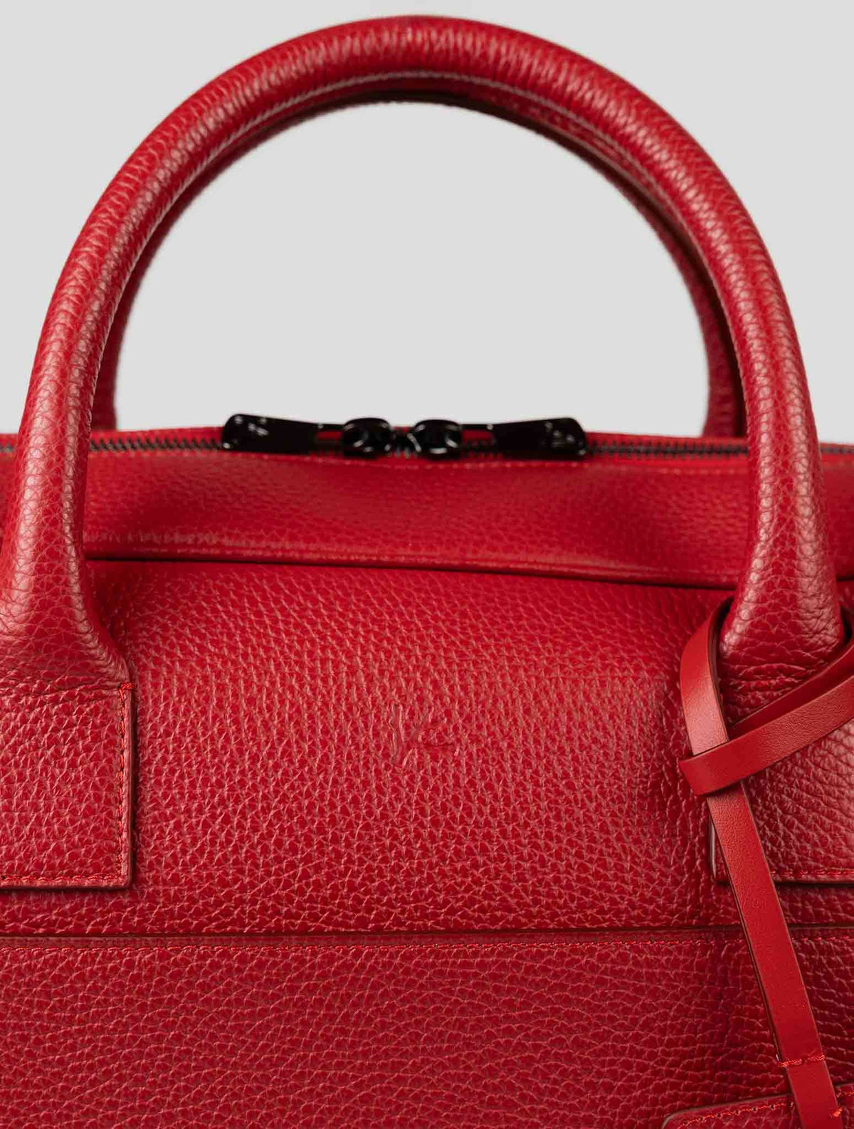 Isaia Red Leather Briefcase 5