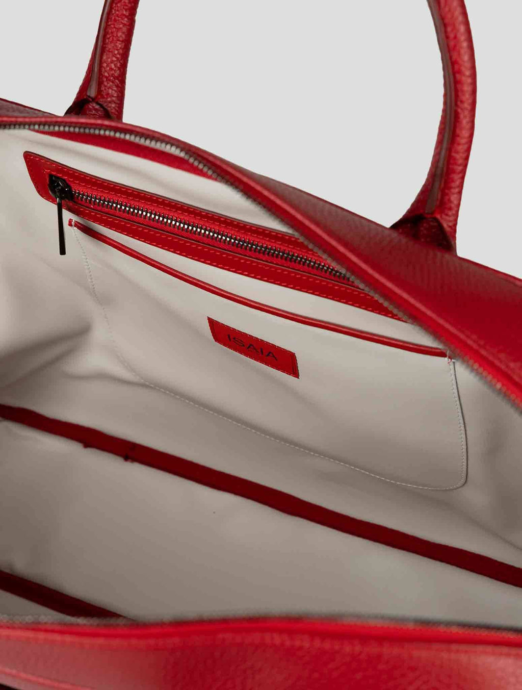 Isaia Red Leather Briefcase 6