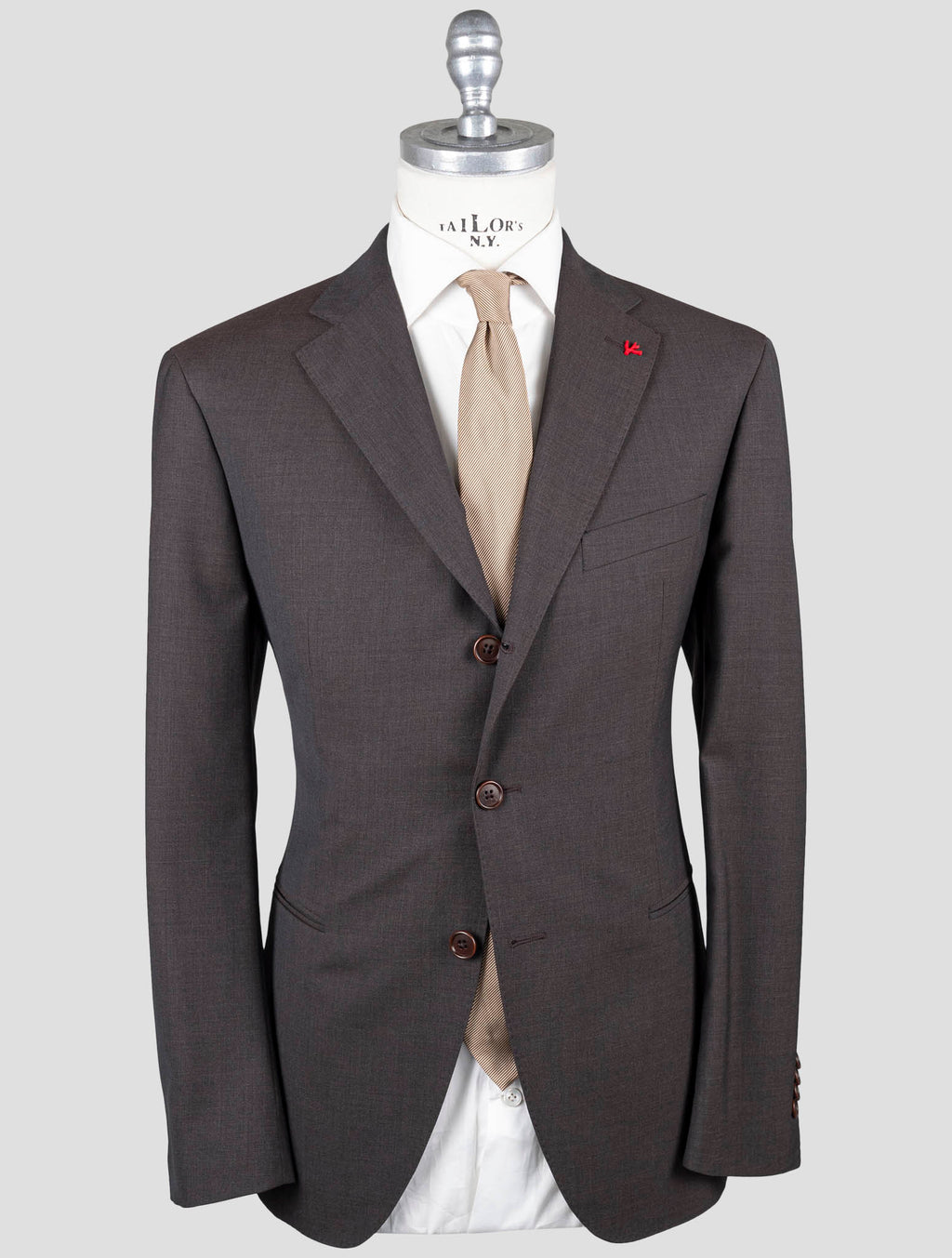 Isaia Brown Wool Silk Suit 1