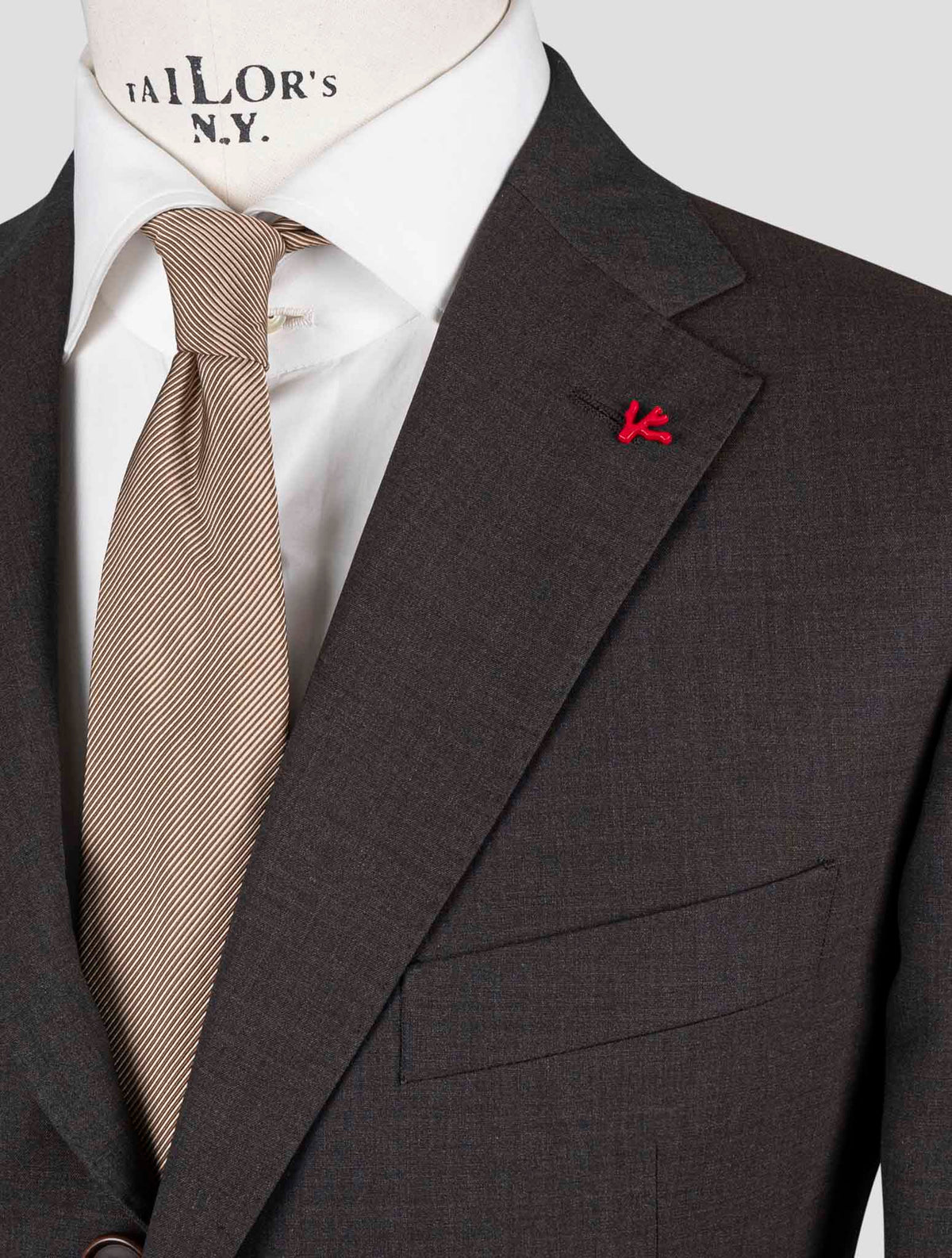 Isaia Brown Wool Silk Suit 4