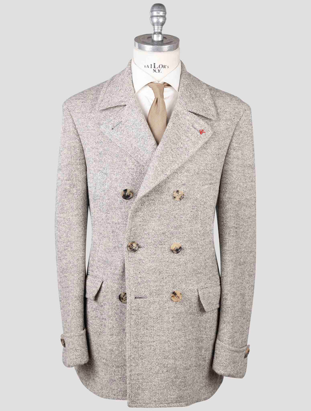 Isaia Gray Wool Overcoat 1