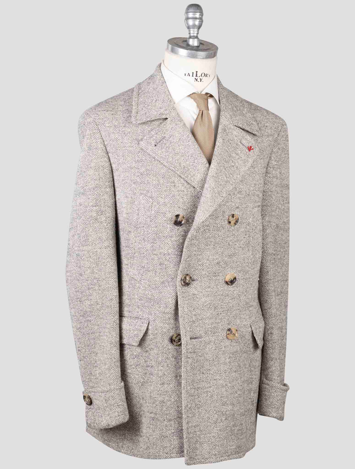 Isaia Gray Wool Overcoat 2