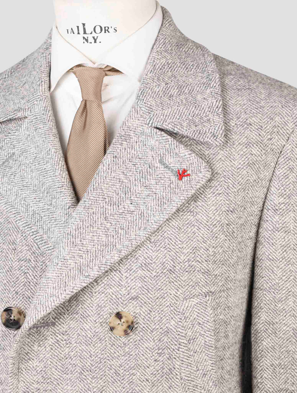 Isaia Gray Wool Overcoat 4