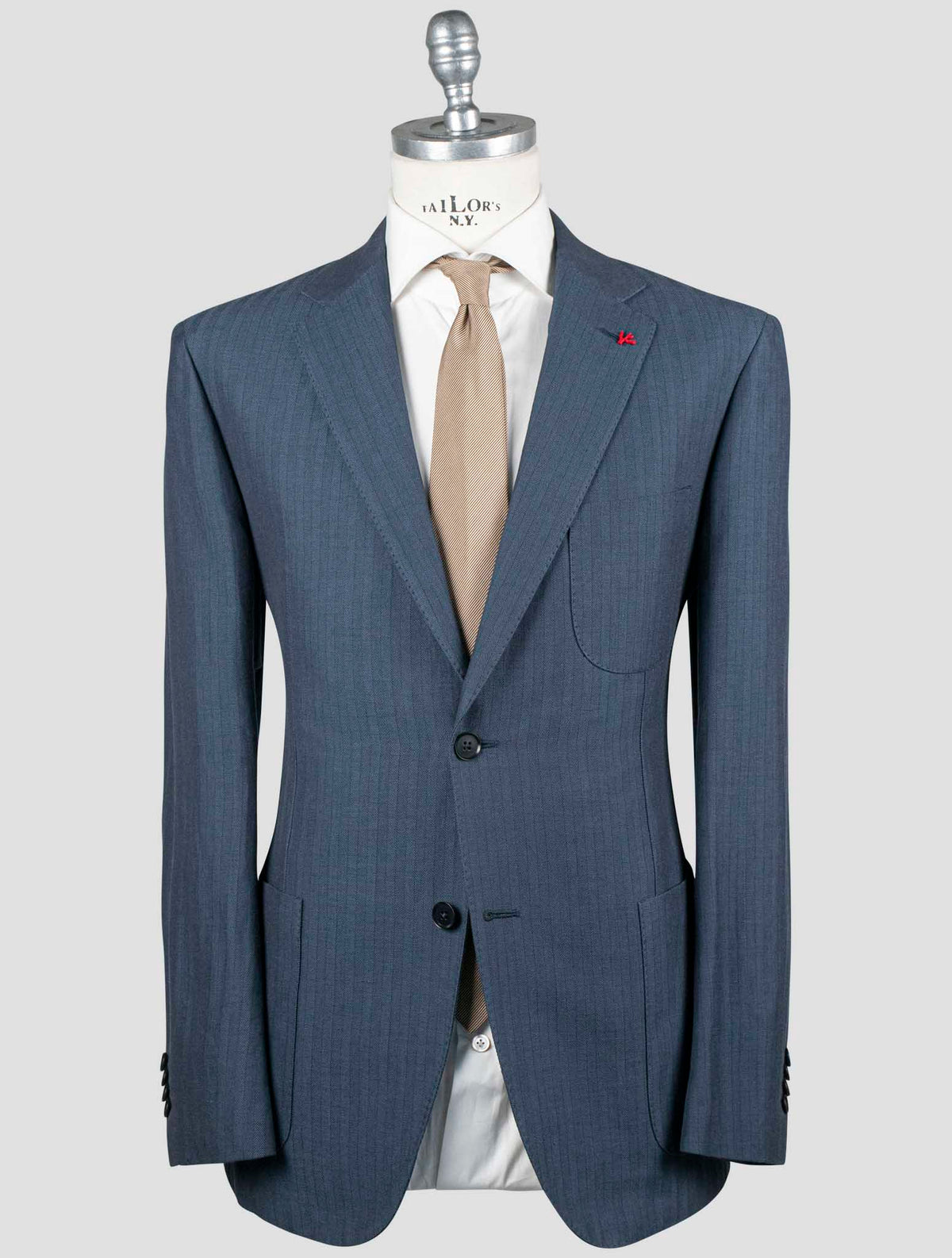 Isaia Blue Cotton Linen Blazer 1