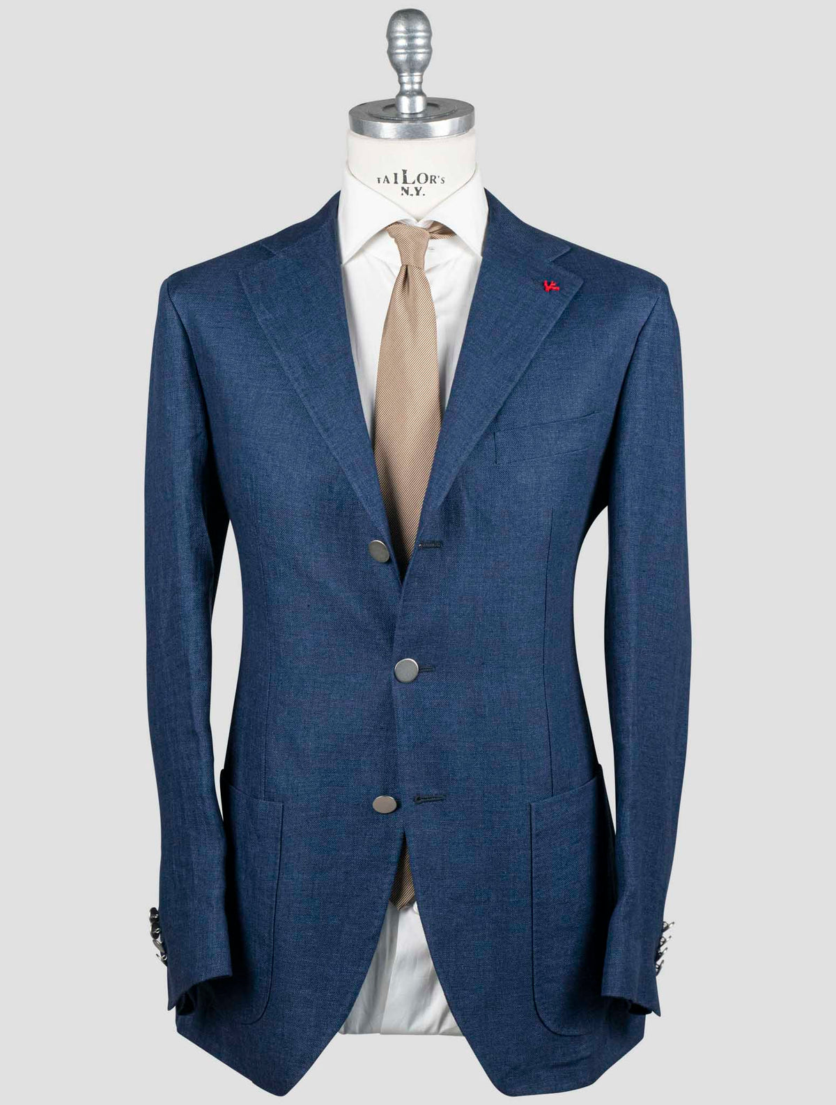 Isaia Blue Linen Blazer 1
