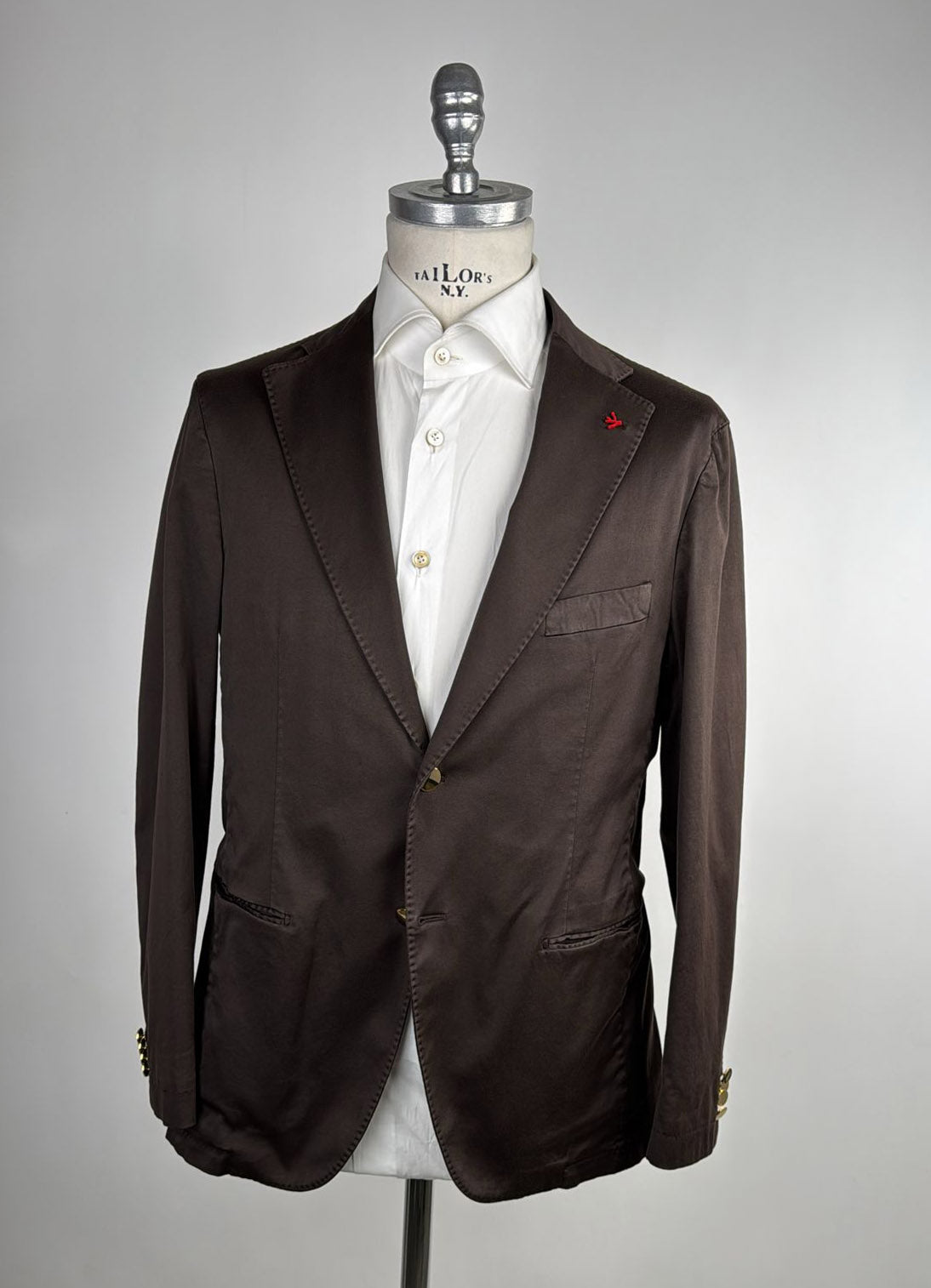 Isaia Brown Cotton Ea Blazer 1