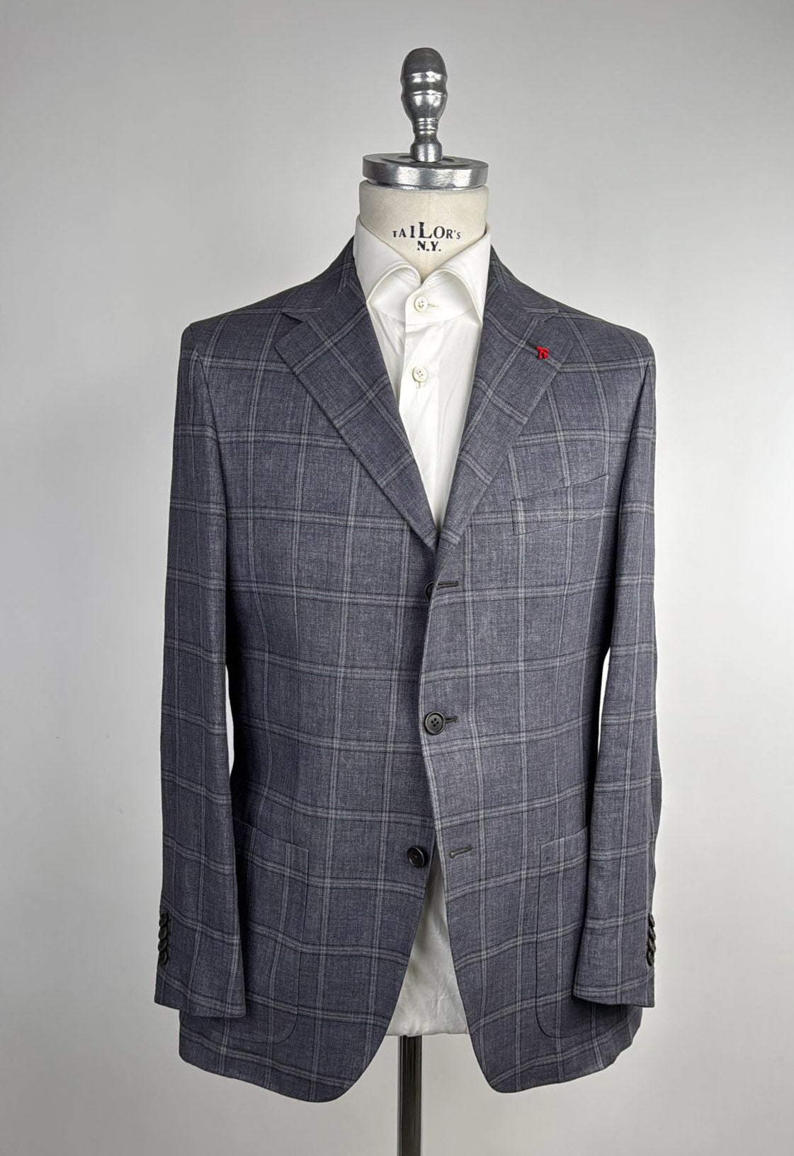 Isaia Gray Linen Blazer 1