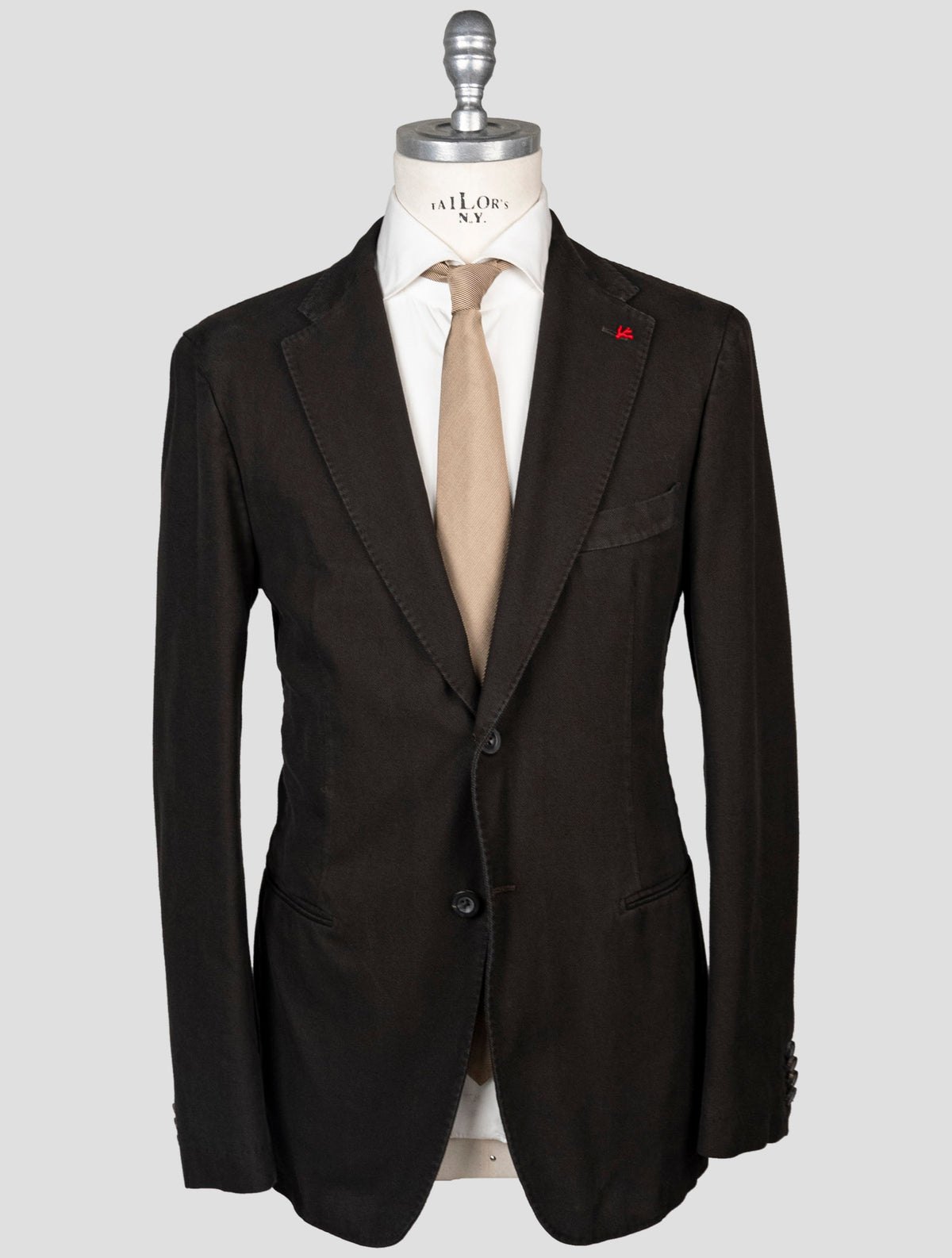 Isaia Brown Cotton Wool Suit 1