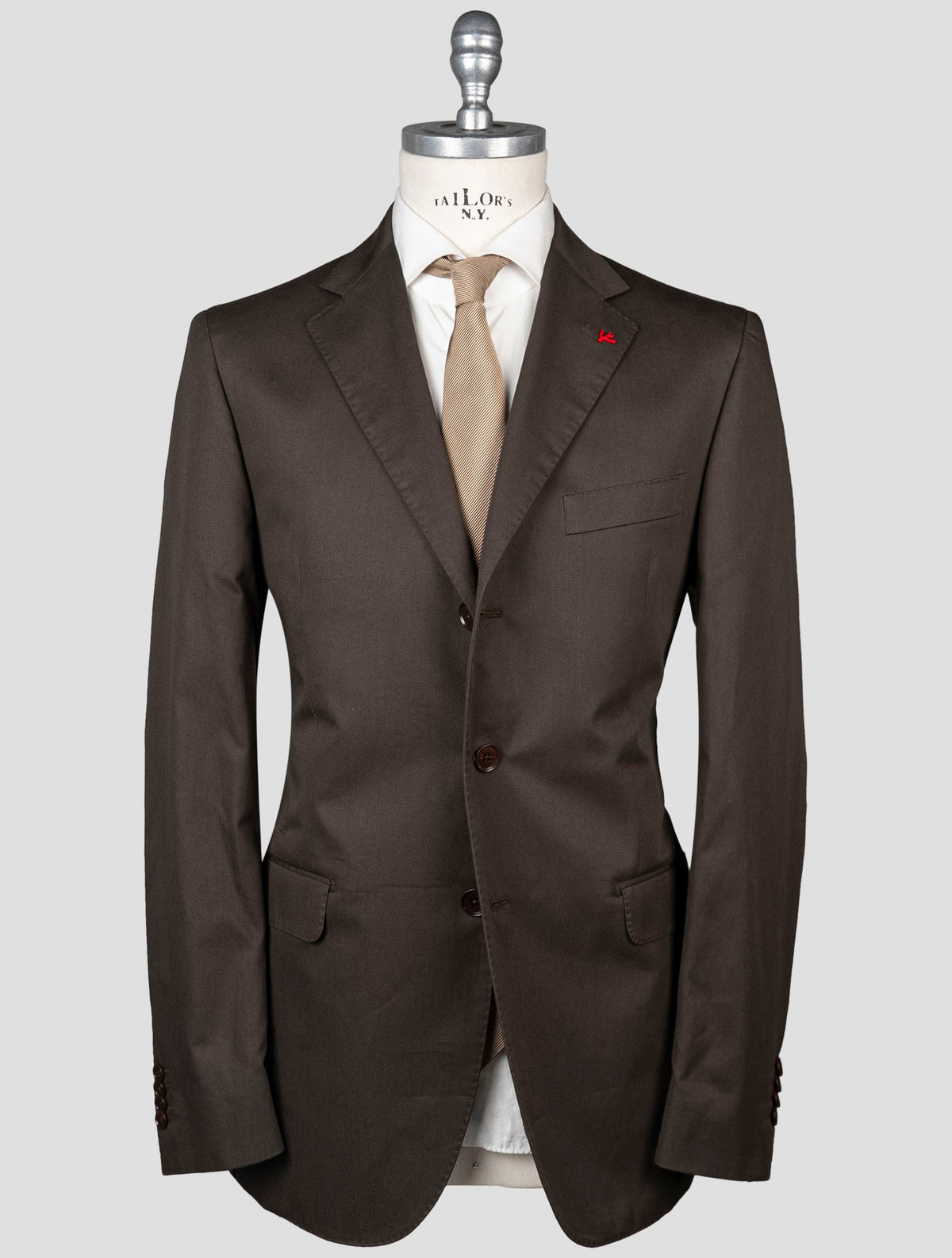 Isaia Brown Cotton Suit 1