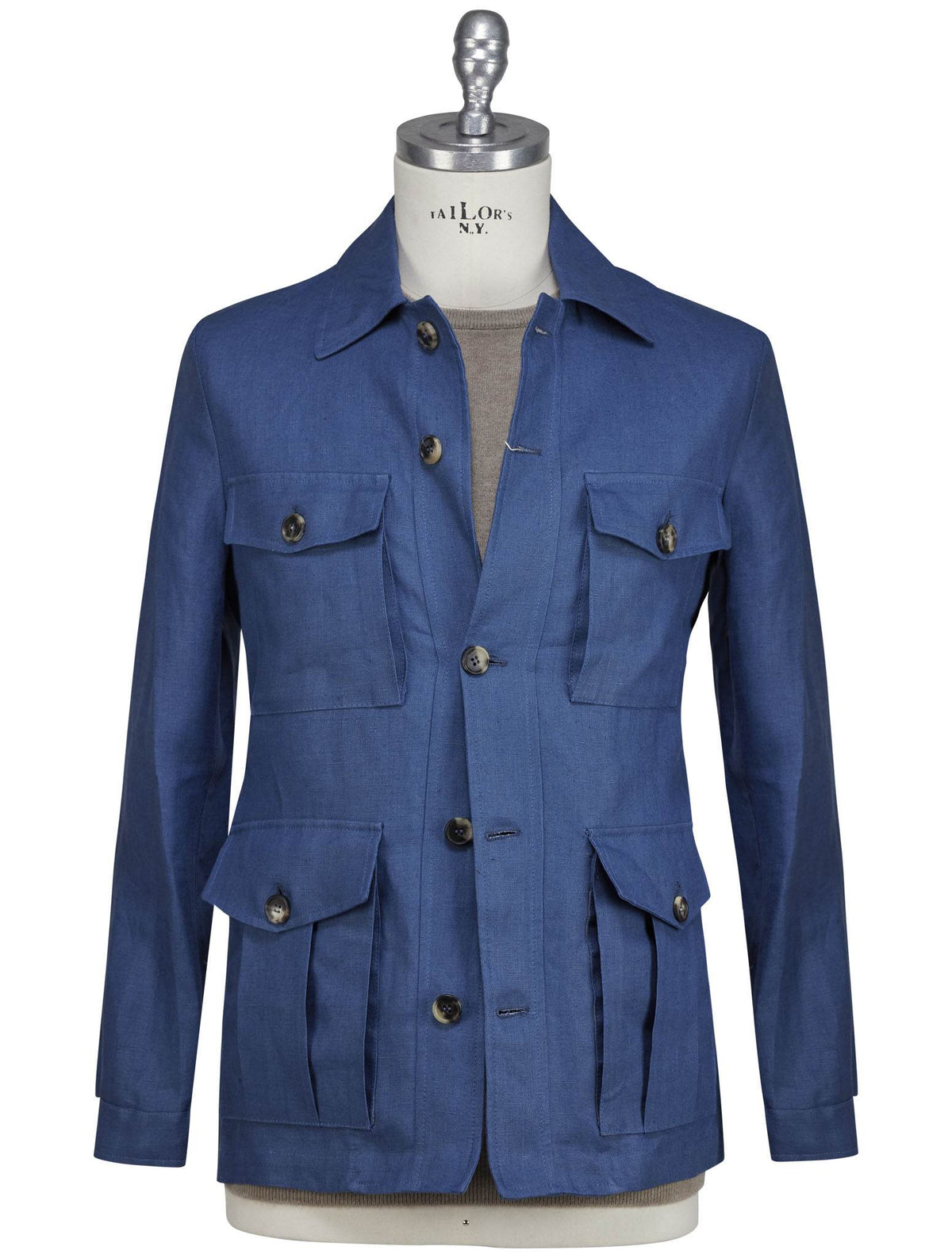 Luigi Borrelli Blue Linen Coat 1
