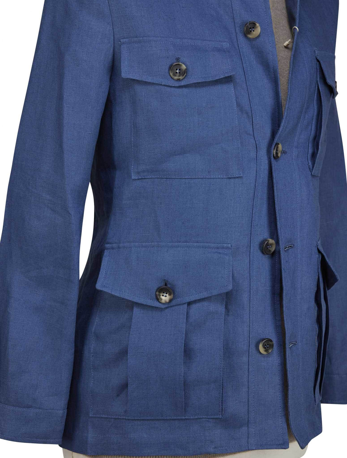 Luigi Borrelli Blue Linen Coat 4