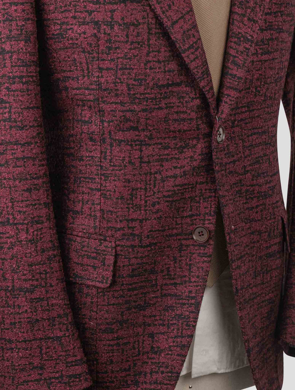 Isaia Burgundy Wool Silk Camel Blazer 5