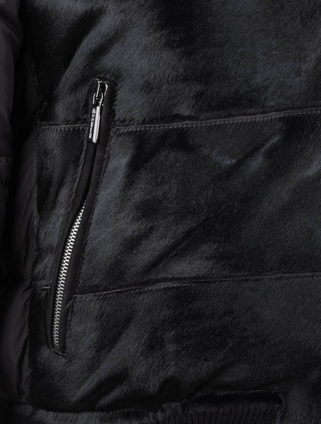 MooRER Black Leather Bos Taurus Sheepskin Collar Coat 4