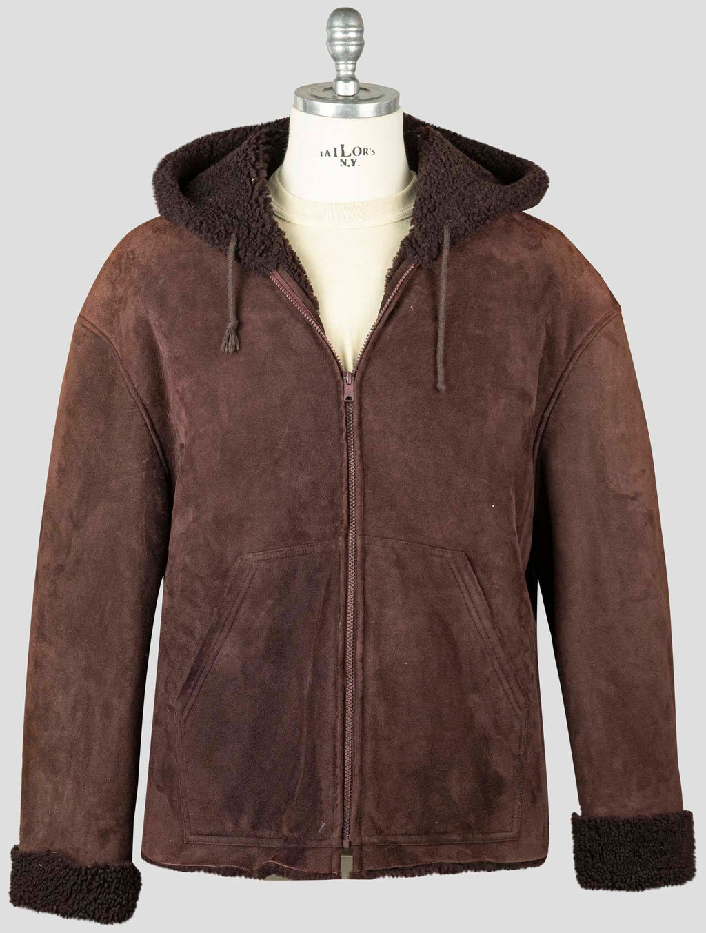 Kayne West Burgundy Shearling Coat Season 5 1