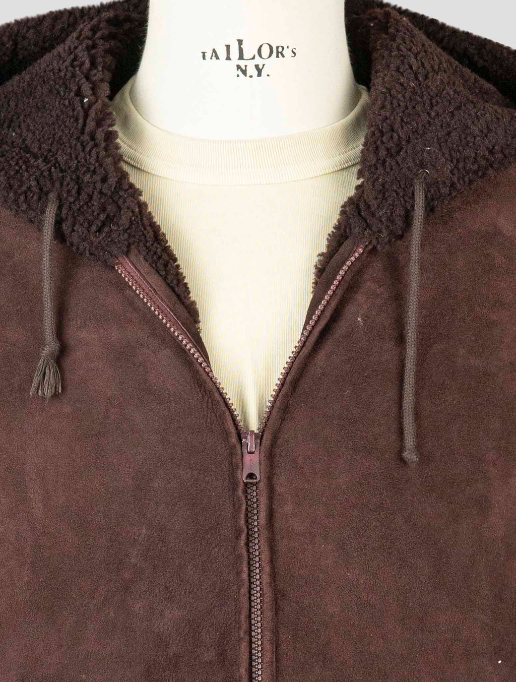 Kayne West Burgundy Shearling Coat Season 5 4