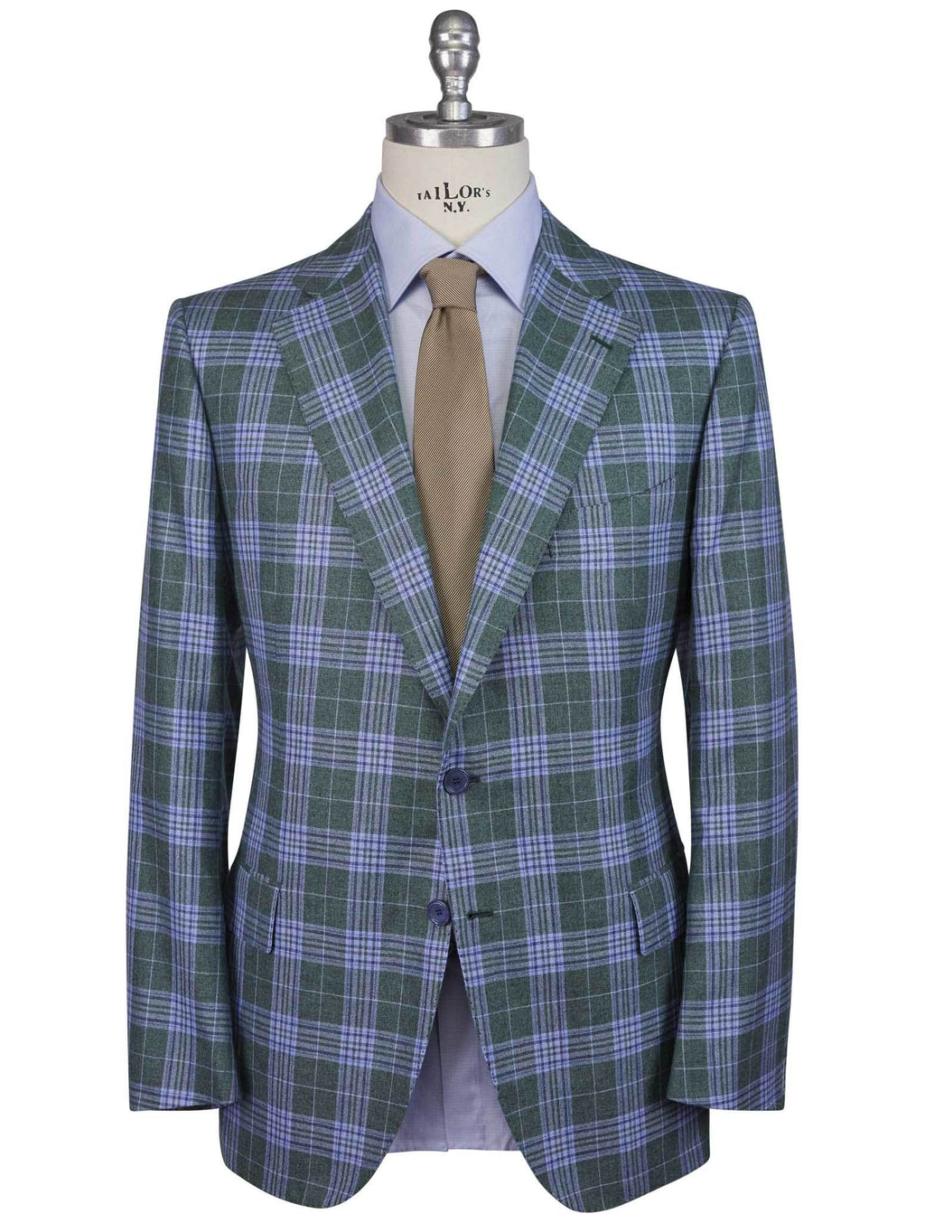 Cesare Attolini Green Light Blue Cashmere Silk Blazer 1