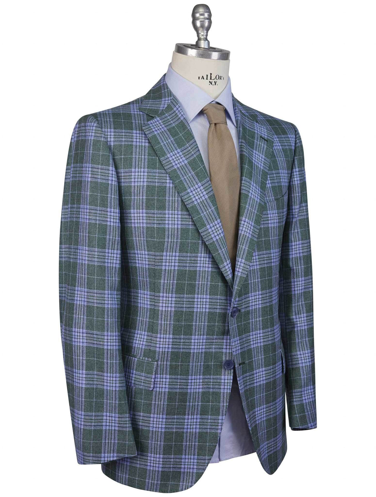 Cesare Attolini Green Light Blue Cashmere Silk Blazer 2