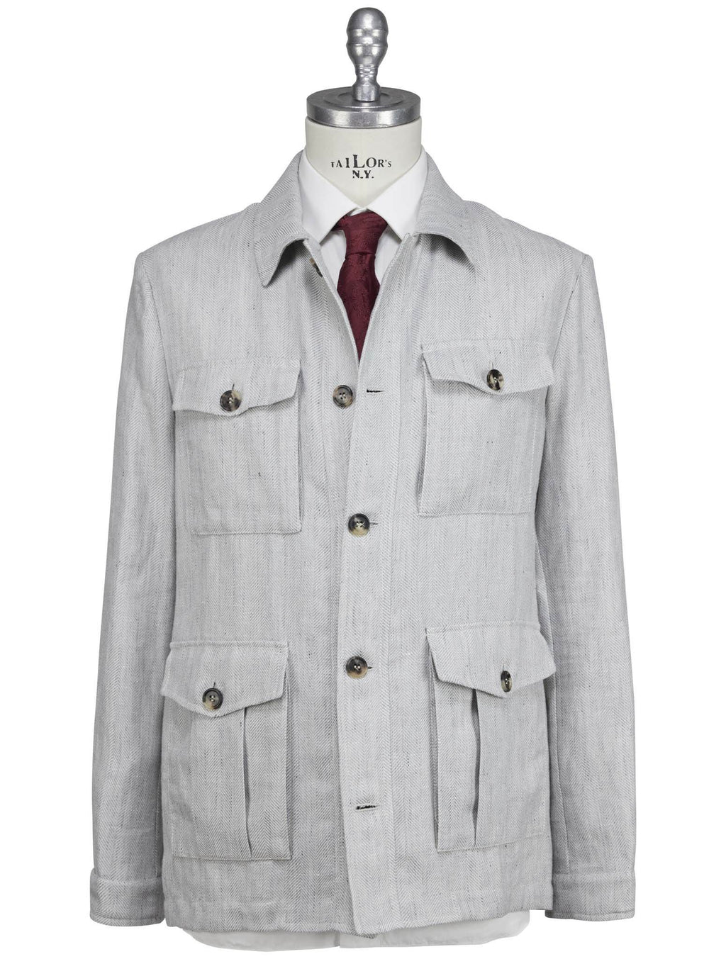 Luigi Borrelli Gray Linen Virgin Wool Coat 1