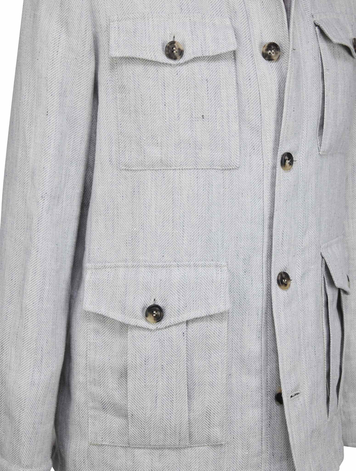 Luigi Borrelli Gray Linen Virgin Wool Coat 4