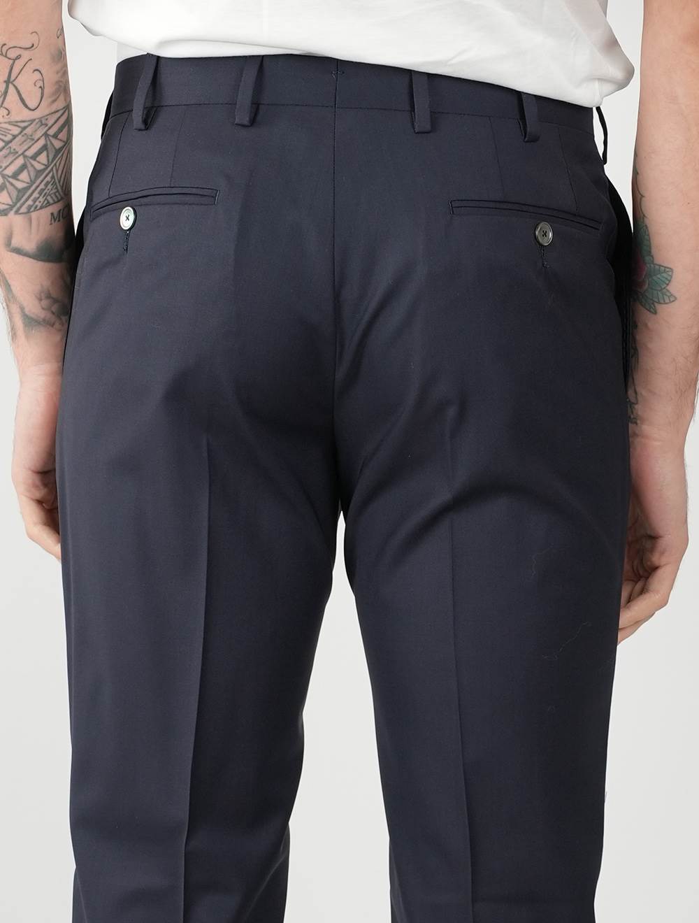 MARCO PESCAROLO Dark Blue Wool Dress Pants 11
